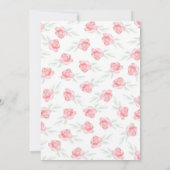 Pink Unicorn Floral Waterverf Baby shower per post Kaart (Achterkant)