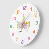 Pink Unicorn Girl Nursery Decor Wall klok (Hoek)