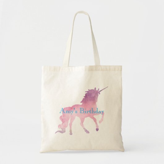 Pink Unicorn Girls Birthday Party Tote Bag (Voorkant)