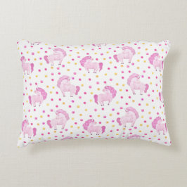 Pink Unicorn Polka Dots Magical  sprookje Accent Kussen
