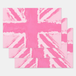 Pink Union Jack Britse vlag Kunst door Heva Weva Inpakpapier Vel