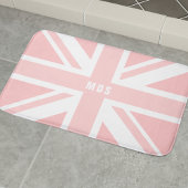 Pink Union Jack UK Flag Monogram Bath Mat
