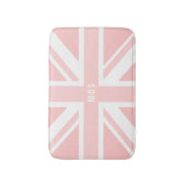 Pink Union Jack UK Flag Monogram Bath Mat (Voorkant Verticaal)