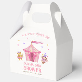 Pink Unique Circus Beer Monkey Baby shower Bedankdoosjes