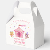 Pink Unique Circus Beer Monkey Baby shower Bedankdoosjes (Achterkant)