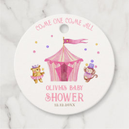 Pink Unique Circus Beer Monkey Baby shower Bedankjes Labels