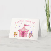 Pink Unique Circus Beer Monkey Baby shower Bedankkaart (Voorkant)