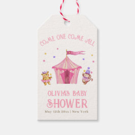 Pink Unique Circus Beer Monkey Baby shower Cadeaulabel
