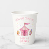 Pink Unique Circus Beer Monkey Baby shower Papieren Bekers (Achterkant)