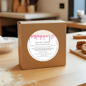 Pink Vainilla Frosting Drip Label Cottage Bakery