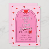 Pink Valentijnsdag Dinner Invitation Kaart (Voorkant / Achterkant)