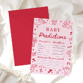 Pink Valentine Baby Predictions Baby Shower Game Kaart