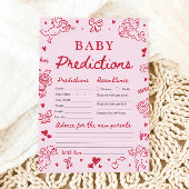 Pink Valentine Baby Predictions Baby Shower Game Kaart