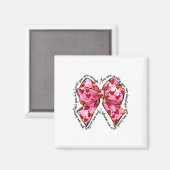 Pink Valentine Coquette Bow Heart You Are Loved  Magneet (Voorkant / Achterkant)