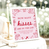 Pink Valentine Guess How Many Kisses Baby Shower  Poster