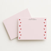 Pink Valentine Heart Border Note Card Kaart