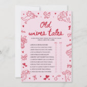 Pink Valentine Old Wives Tales Baby Shower Game Kaart (Voorkant)