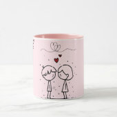 Pink Valentine’s Day Monogram Coffee Mug Mok (Midden)