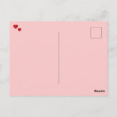Pink Valentine’s Day photo card with red hearts Briefkaart (Achterkant)