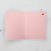 Pink Valentine’s Day photo card with red hearts Kaart (Binnen)