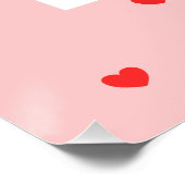 Pink Valentine’s Day photo poster with red hearts (Hoek)