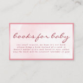 Pink Valentine Teddy Bear Books for Baby Shower Informatiekaartje (Voorkant)