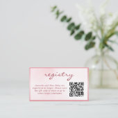 Pink Valentine Teddy Bear Registry Baby Shower Informatiekaartje (Staand voorkant)