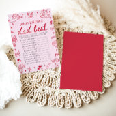 Pink Valentine Who Knows Dad Best Baby Shower Game Kaart