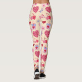 Pink Valentine's Day Icon Pattern Leggings (Achterkant)
