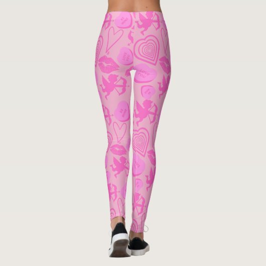 Pink Valentine's Pattern Leggings (Achterkant)