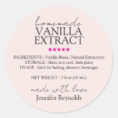 Pink Vanilla Extract Reviewen Instructies Ronde Sticker (Voorkant)