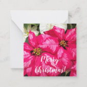 Pink Variegated Poinsettias Personalized Holiday Notitiekaartje (Voorkant)