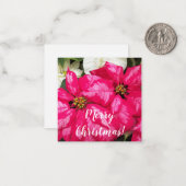 Pink Variegated Poinsettias Personalized Holiday Notitiekaartje (Voorkant / Achterkant in situ)