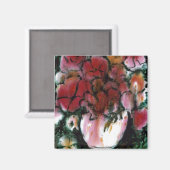 "Pink Vase" Floral Magnet (Voorkant / Achterkant)