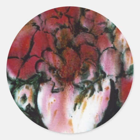 "Pink Vase" Floral Sticker (Voorkant)