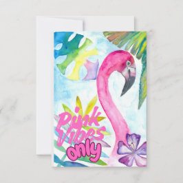 Pink Vibes Only – Pink Flamingo Bedankkaart