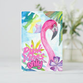 Pink Vibes Only – Pink Flamingo Bedankkaart (Staand voorkant)