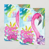 Pink Vibes Only – Pink Flamingo Bedankkaart (Voorkant / Achterkant)