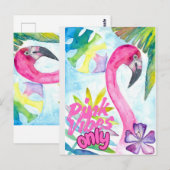 Pink Vibes Only – Pink Flamingo Briefkaart (Voorkant / Achterkant)