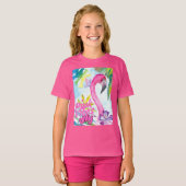 Pink Vibes Only – Pink Flamingo T-shirt (Voorkant volledig)