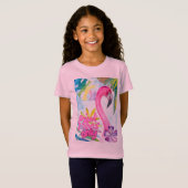 Pink Vibes Only – Pink Flamingo T-shirt (Voorkant volledig)