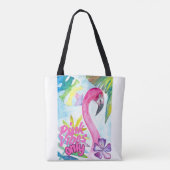 Pink Vibes Only – Pink Flamingo Tote Bag (Achterkant)