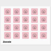 Pink Victorian damask pattern Vierkante Sticker (Vel)