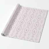 Pink Victorian Wallpaper Print Cadeaupapier (Uitgerold)