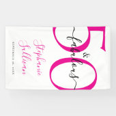Pink Vijftig En Fabulous 50ste Verjaardagsfeestje Spandoek (Horizontaal)