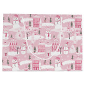 Pink Village Snowy Christmas  Groot Cadeauzakje (Achterkant)