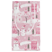 Pink Village Snowy Christmas Klein Cadeauzakje (Voorkant)