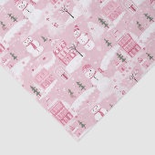 Pink Village Snowy Christmas Tissuepapier (Detail)