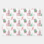 Pink Village Vintage Kerstmis Inpakpapier Vel (Voorkant)