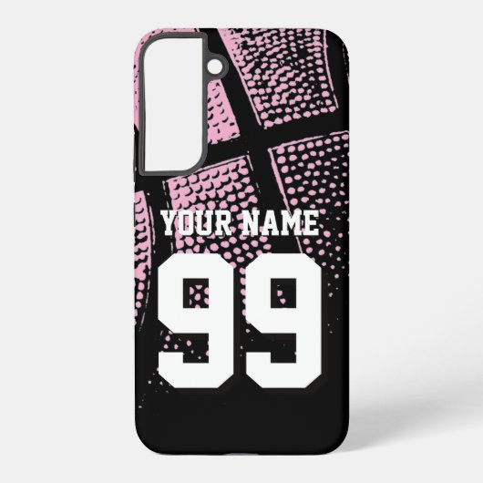 Pink vintage basketball jersey number custom samsung galaxy hoesje (Achterkant)